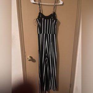 Navy blue and white jumpsuit